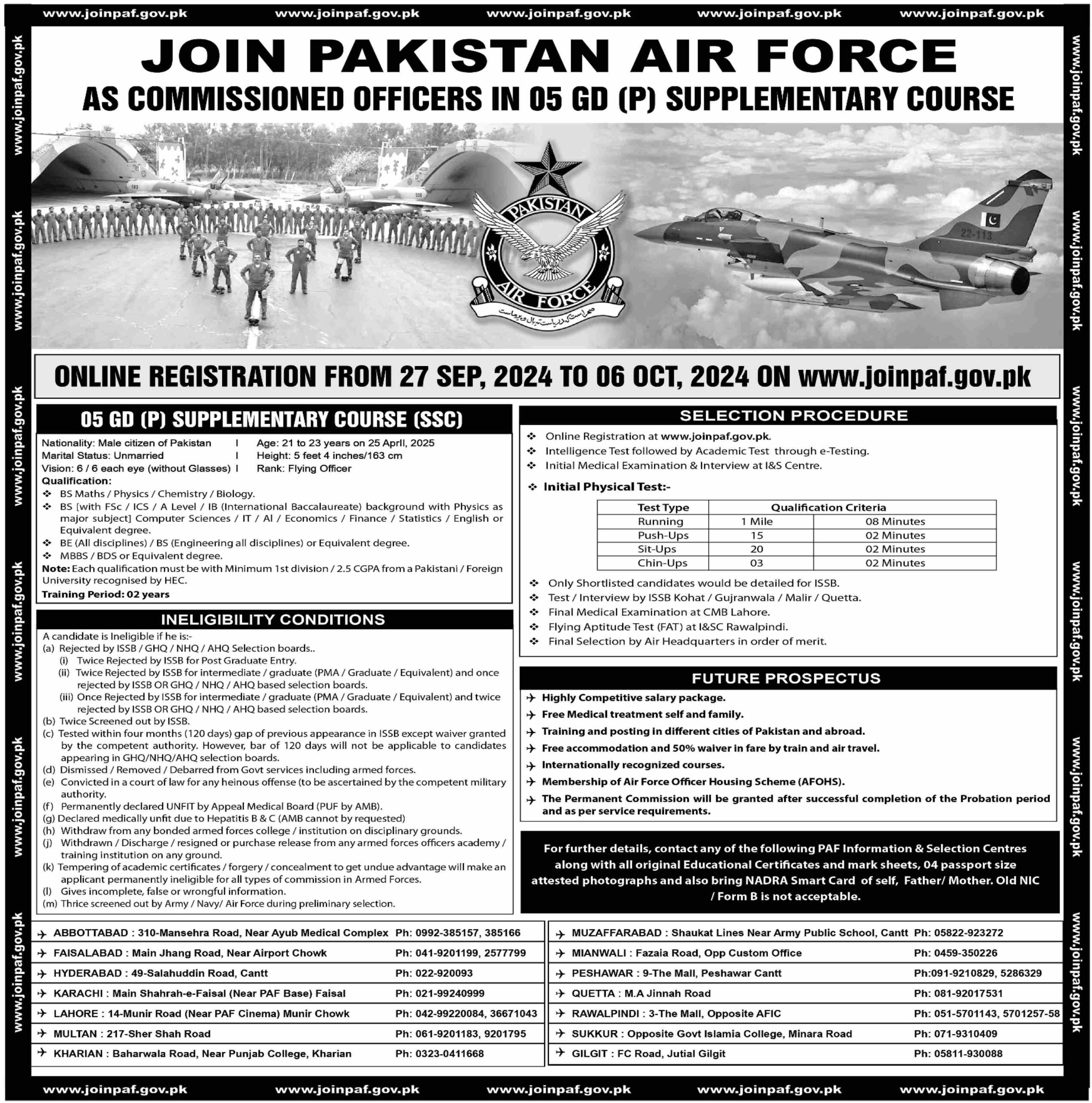 Pakistan Air Force PAF Commissioned Officer Jobs 2024 Apply Online